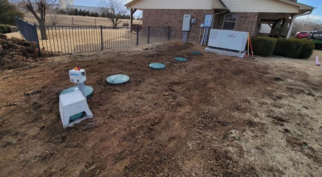 Stock photo of a septic system installation